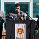 Santa Fe County Sheriff Adan Mendoza holding a press conference on findings from the Rust production on Wednesday, October 27